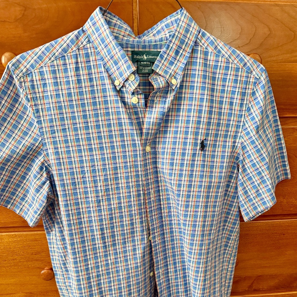 Boys Polo Ralph Lauren short sleeve button down - size 18/20